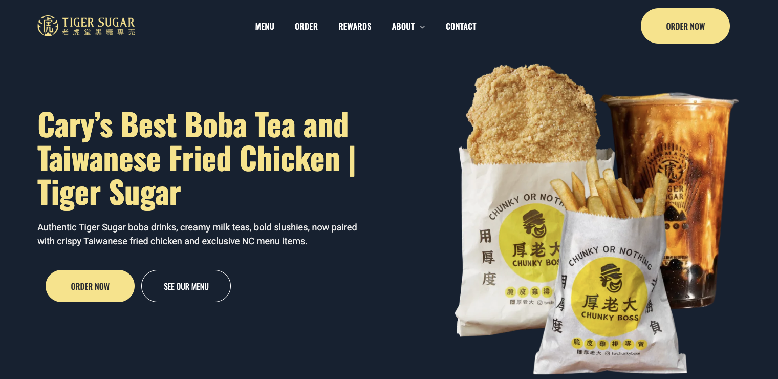 Tiger Sugar First Website, SEO & Social Media Marketing case study by Proven ROI