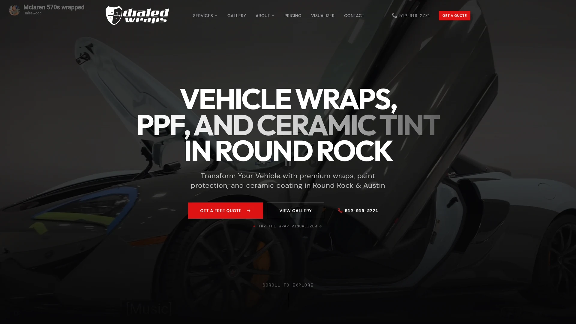 Estudio de caso Rediseño del sitio web de Dialed Wraps por Proven ROI