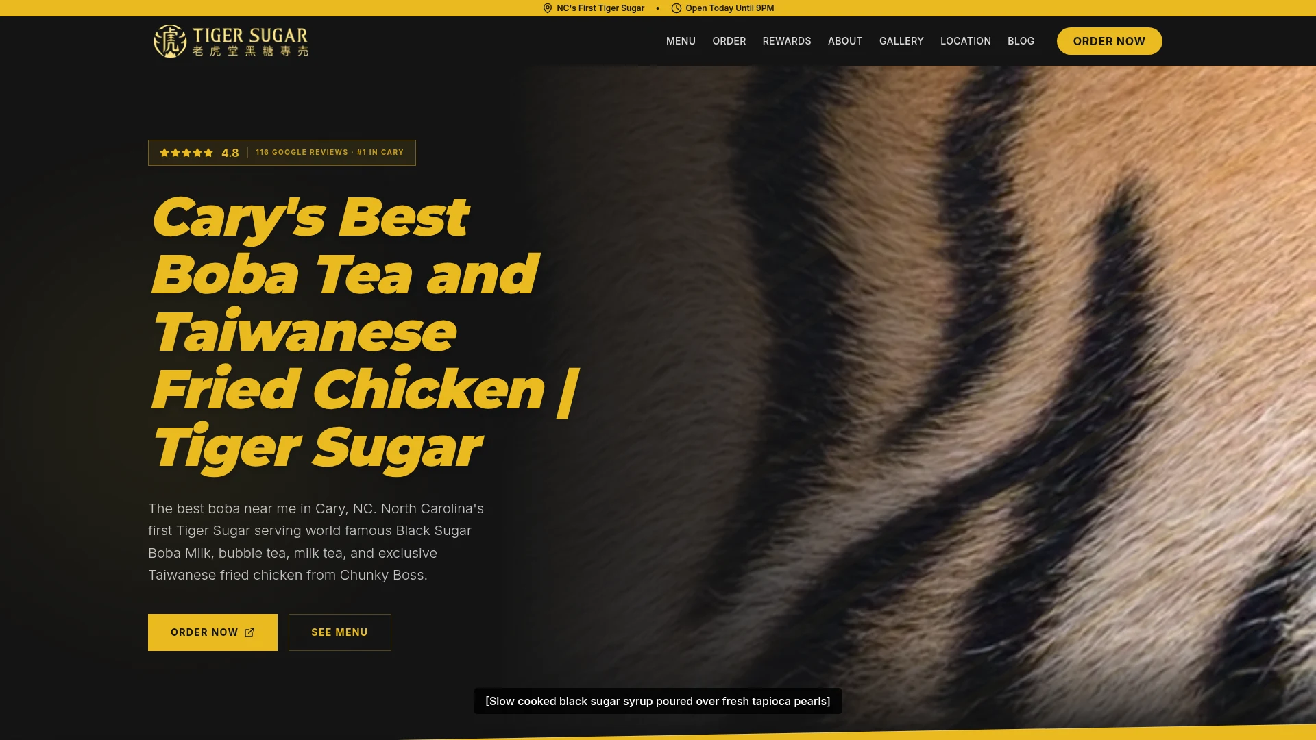 Estudio de caso Primer sitio web, SEO y marketing en redes sociales de Tiger Sugar por Proven ROI